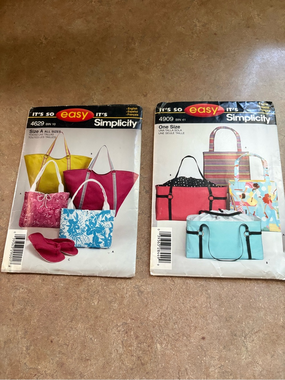 Simplicity It’s So Easy Women’s Tote Bag Pattern Pack - Never used patterns